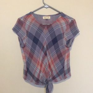 Plaid front tie top from ANTHRO!